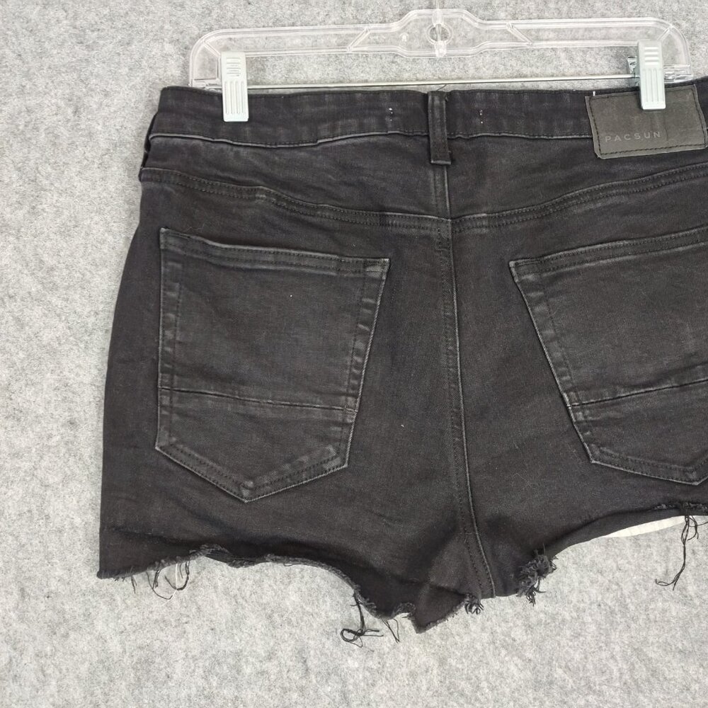 Pacsun Shorts Womens Sz 10 Black Cut-off 2" Inseam Summer Faded High Rise Grunge - Picture 16 of 16